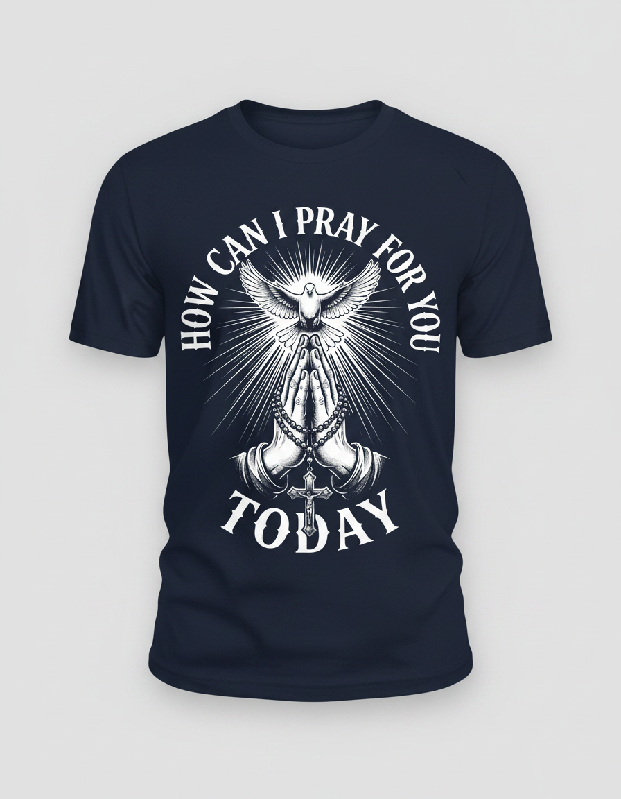 How Can I Pray For You Today Christian Faith Design T-Shirt - Navy
