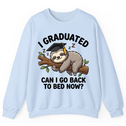 I Graduated Funny Sloth Sweatshirt - product mockup - Light Blue