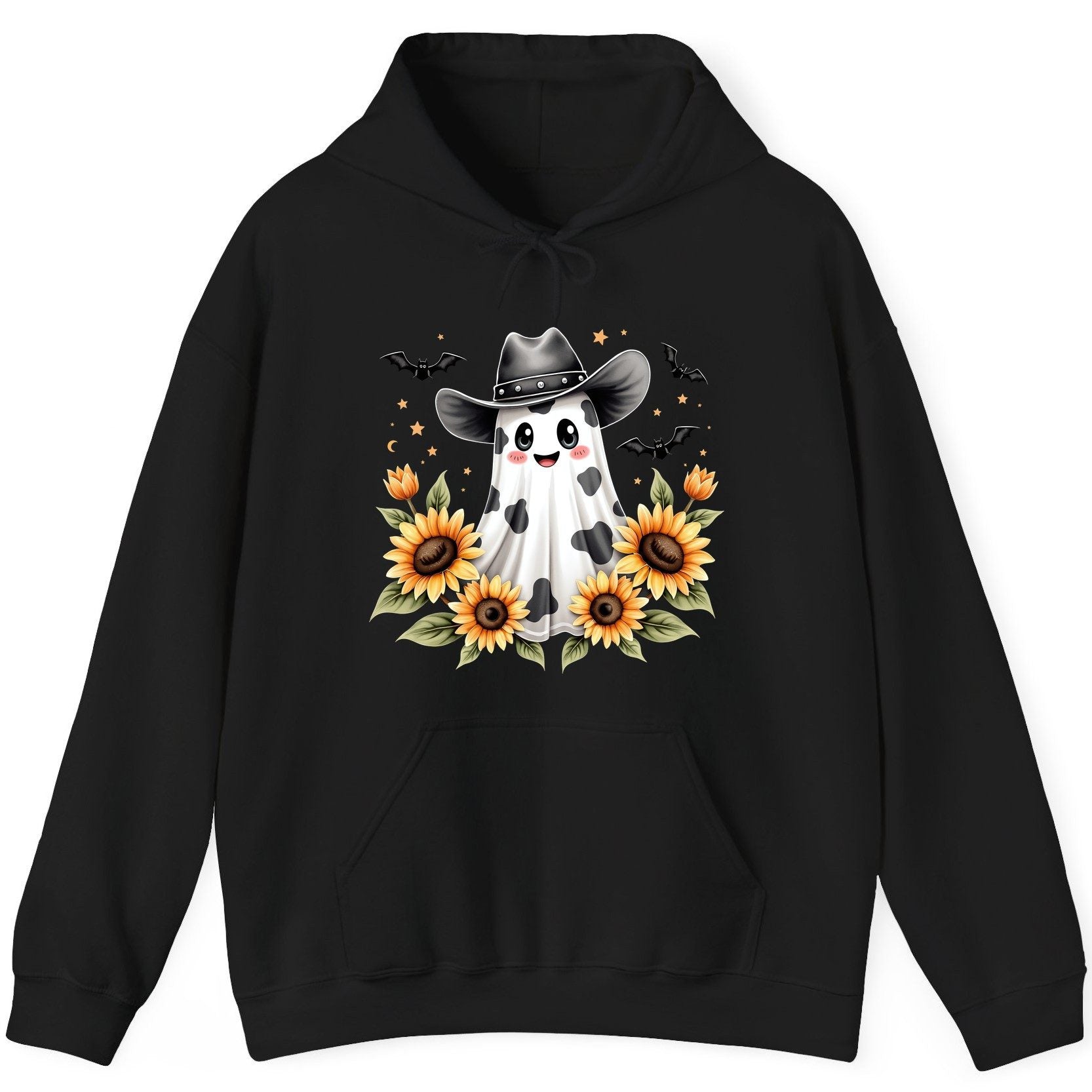 Cowboy Ghost Sunflowers cowboy ghost Hoodie Black product mockup