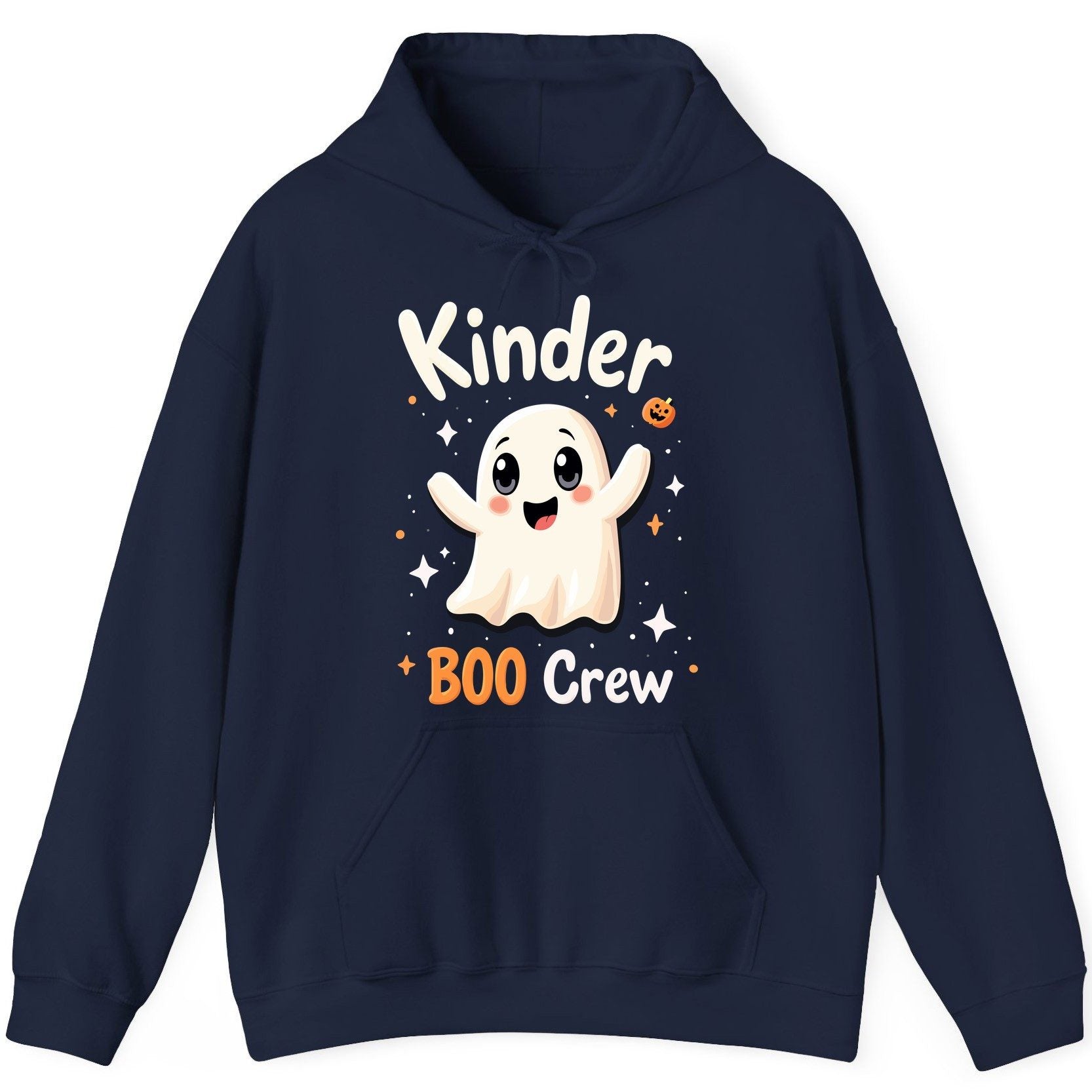 Kinder Boo Crew cute ghost Hoodie Navy product mockup