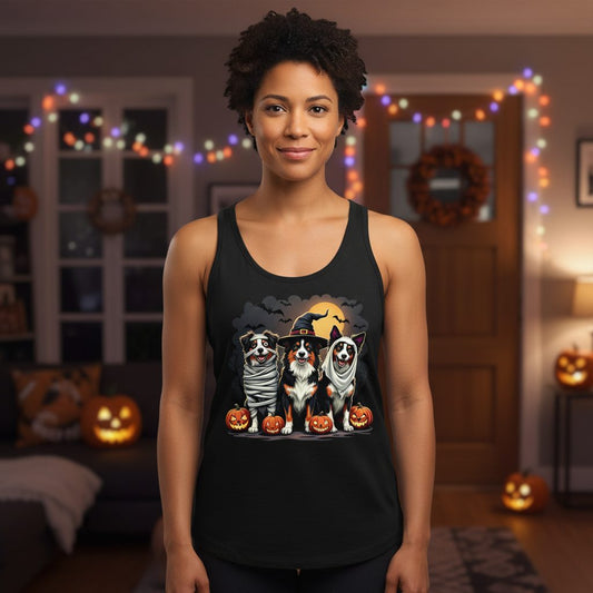 Australian Shepherd Halloween Dogs australian shepherd dogs Tank Top Black lifestyle mockup
