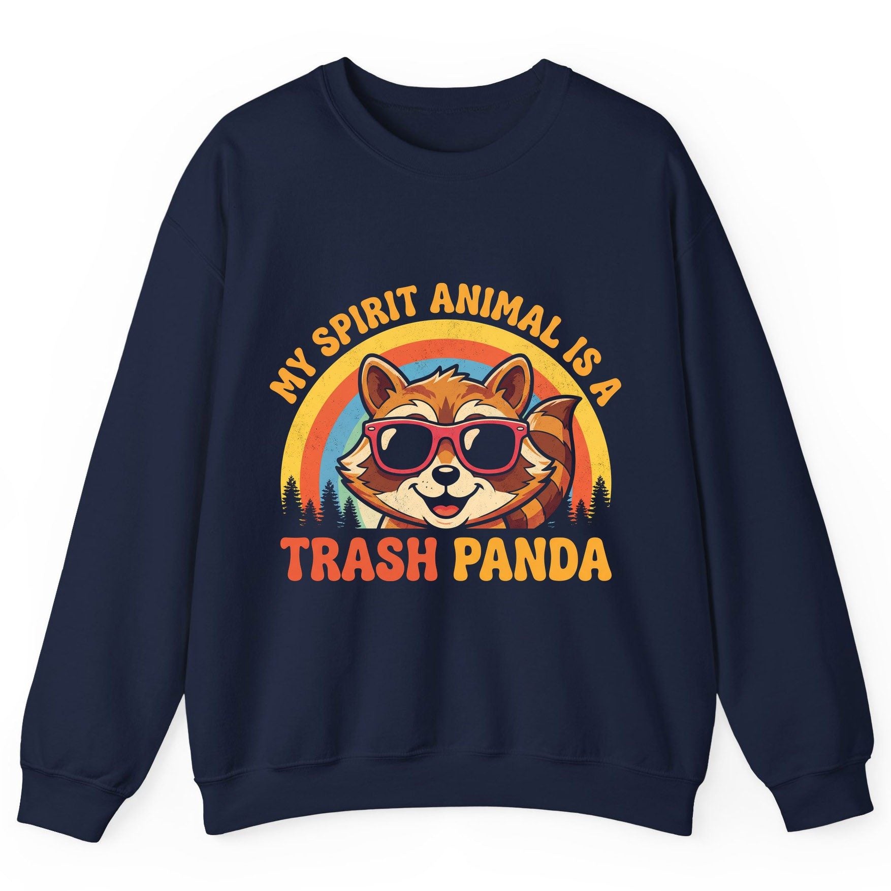 My Spirit Animal Is a Trash Panda raccoon Sweatshirt Navy product mockup