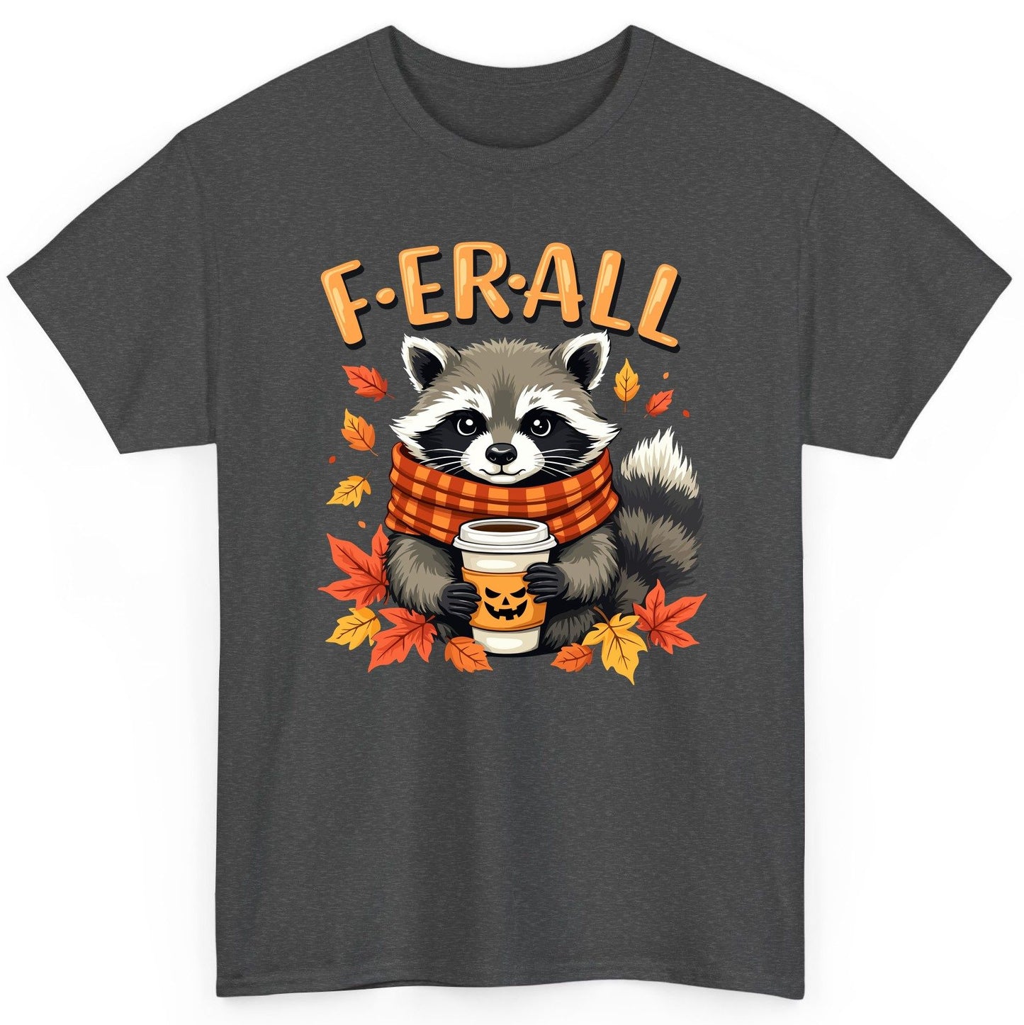 F ER All raccoon T-Shirt Dark Heather product mockup
