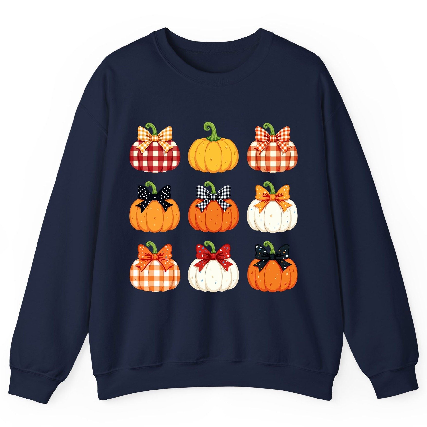 Decorative Fall Pumpkins fall pumpkins Sweatshirt Navy product mockup