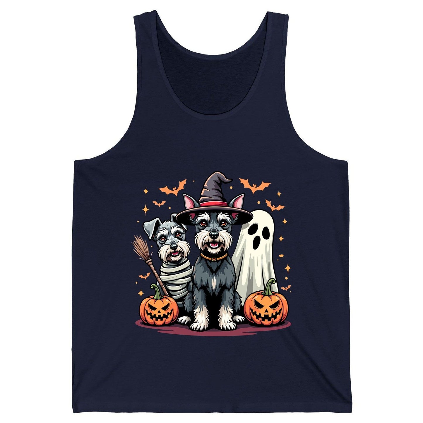 Halloween Schnauzer Dogs schnauzer dogs Tank Top Navy product mockup