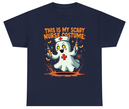 This Is My Scary Nurse Costume ghost nurse Youth T-Shirt Navy product mockup