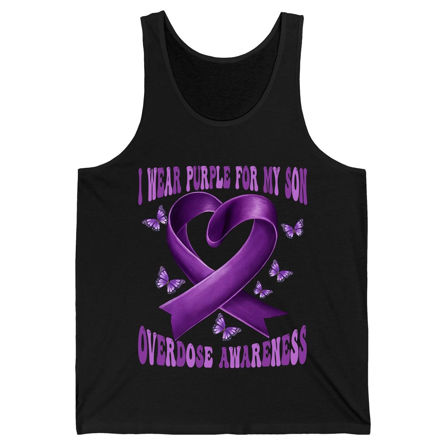I Wear Purple for My Son Overdose Awareness overdose awareness Tank Top Black product mockup