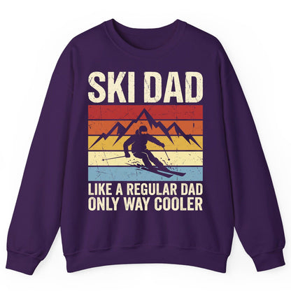 Ski Dad Like a Regular Dad Only Way Cooler skiing Sweatshirt Purple product mockup