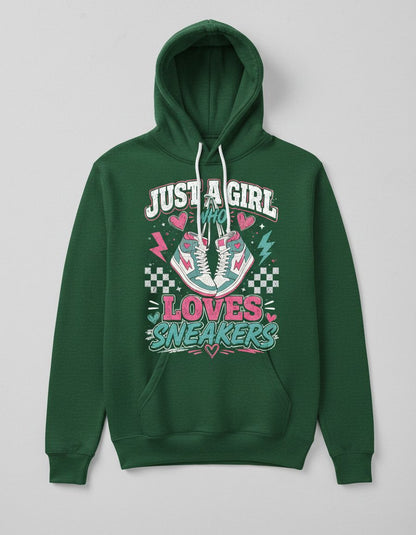 Sneakers Retro Sneakerheads Hoodie - product mockup - Forest Green