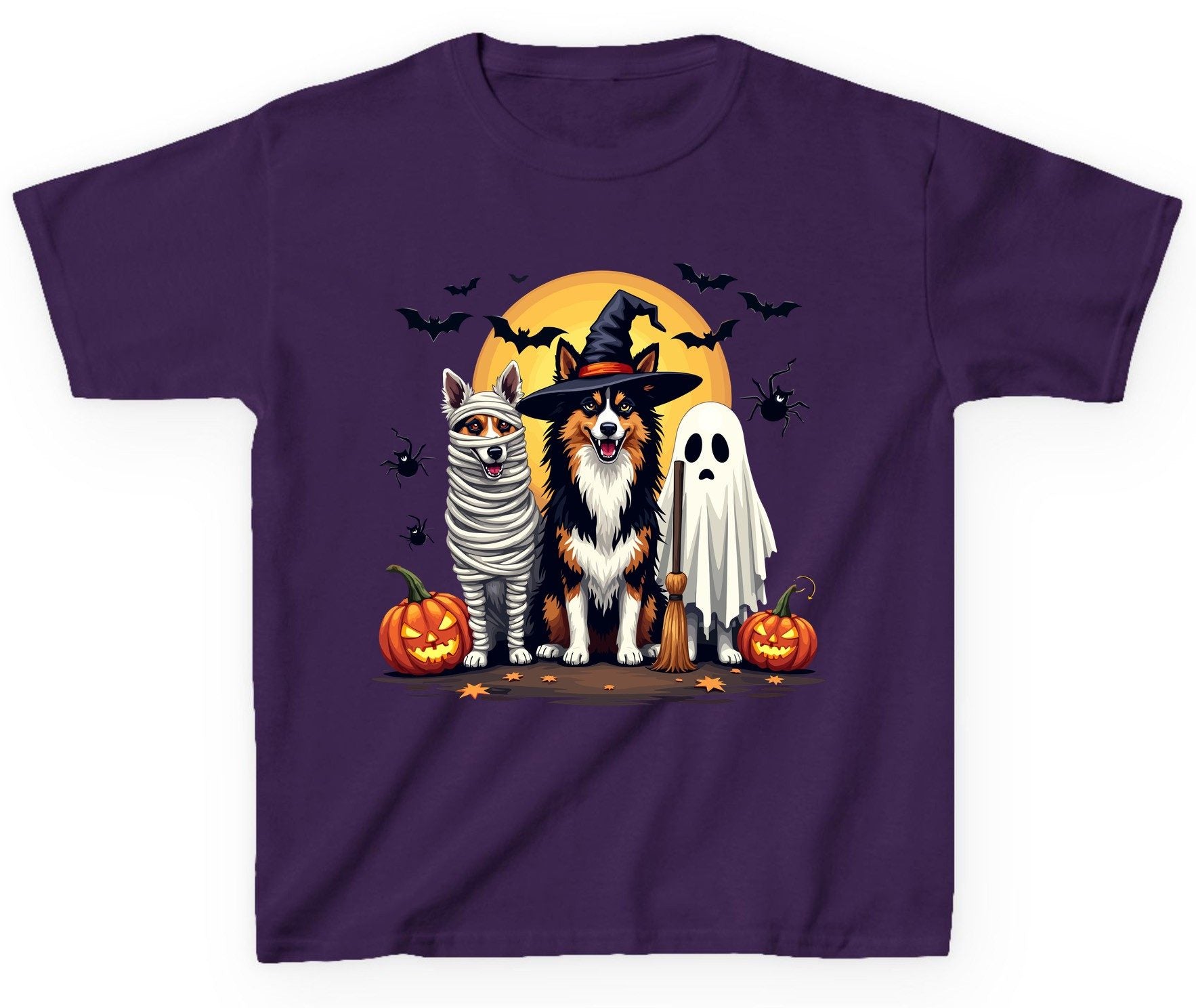 Halloween Dogs in Costumes Halloween dogs Youth T-Shirt Purple product mockup
