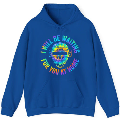 I Will Be Waiting for You at Home baseball catcher Hoodie Royal product mockup