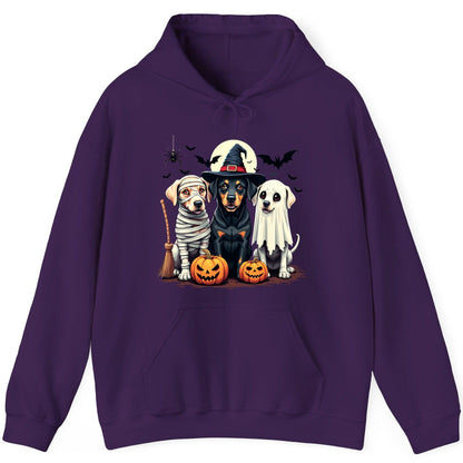 Halloween Dogs in Costumes dogs in Halloween costumes Hoodie Purple product mockup