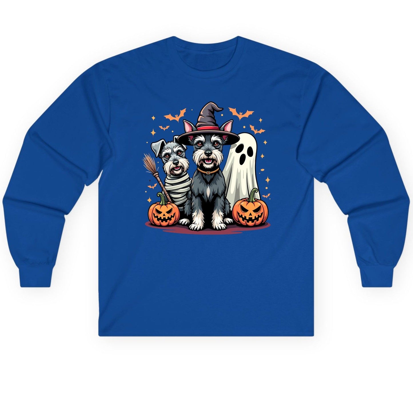Halloween Schnauzer Dogs schnauzer dogs Long Sleeve Tee Royal product mockup