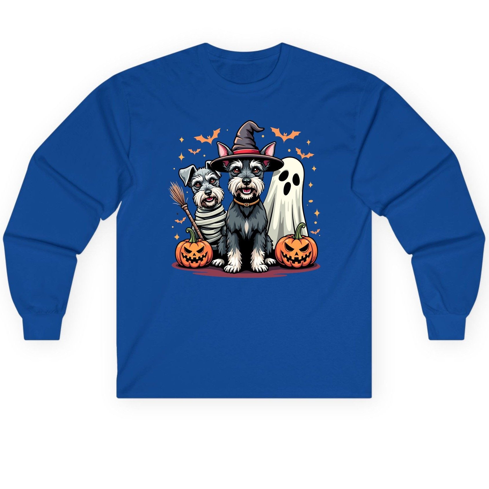 Halloween Schnauzer Dogs schnauzer dogs Long Sleeve Tee Royal product mockup