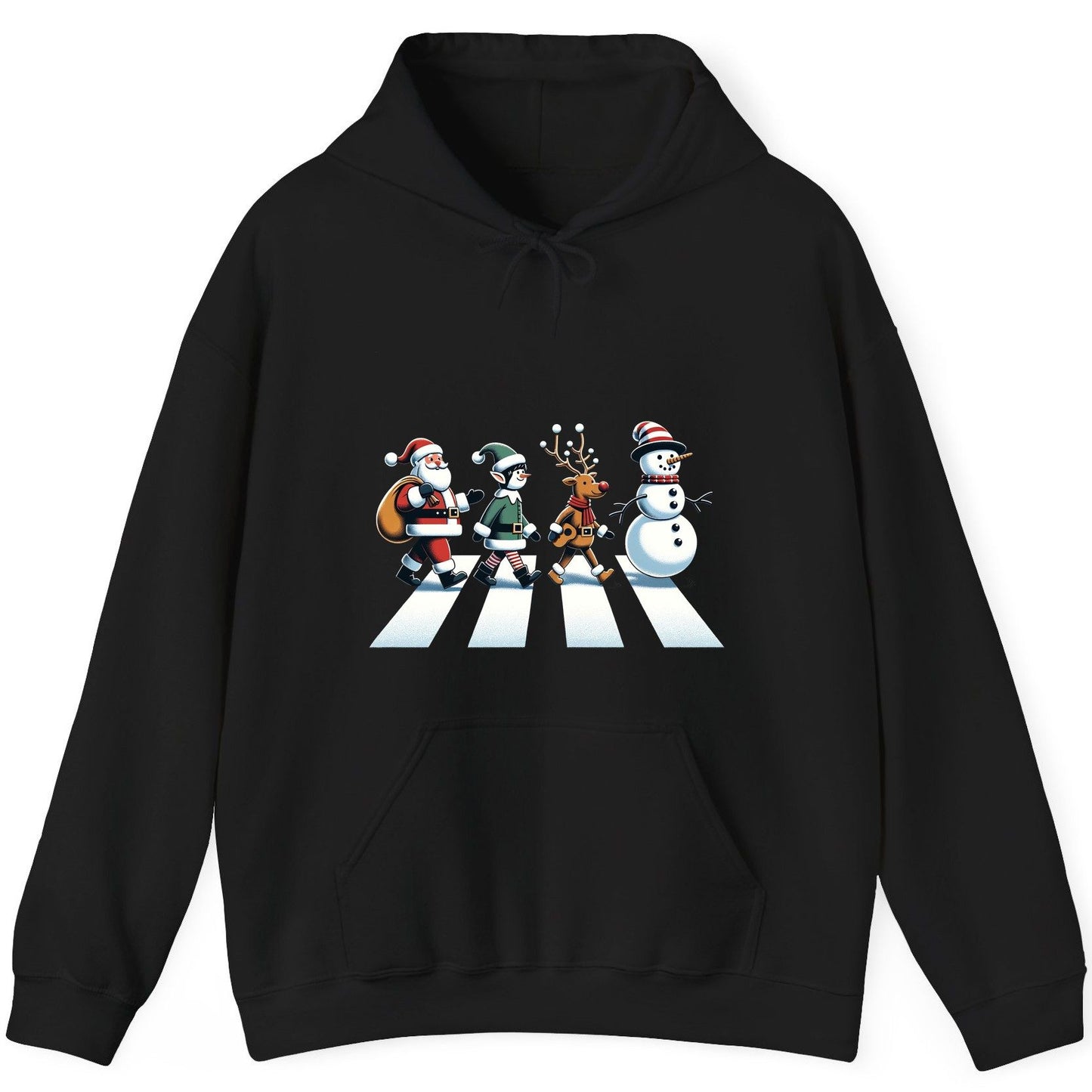 Christmas Abbey Road Parody Christmas abbey road parody Hoodie Black product mockup