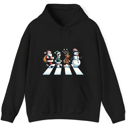 Christmas Abbey Road Parody Christmas abbey road parody Hoodie Black product mockup