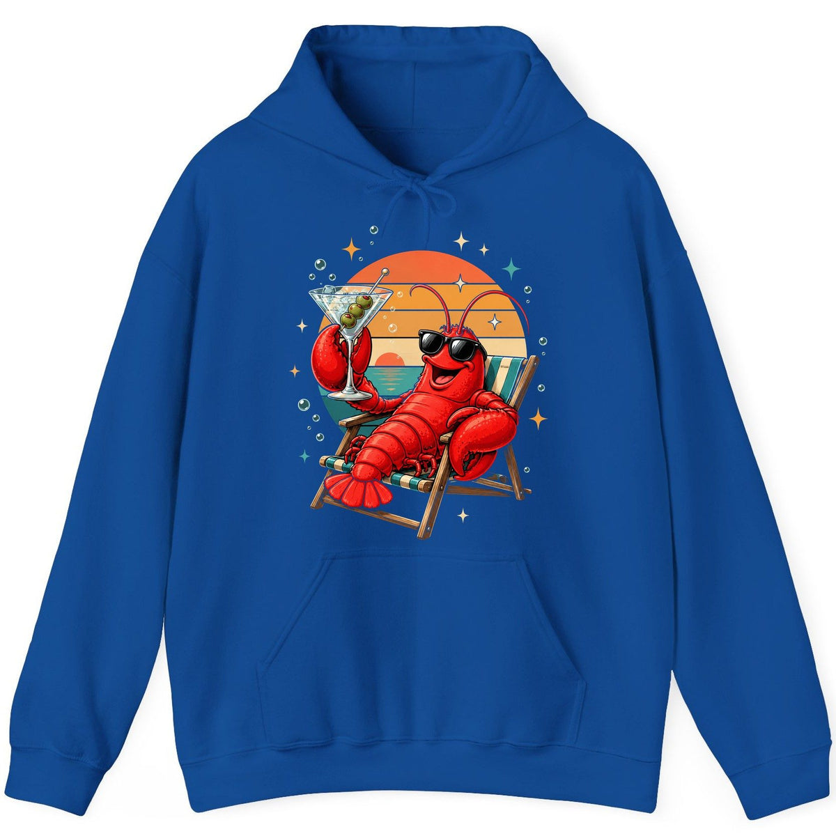 Funny Lobster Drinking Martini lobster Hoodie Royal product mockup