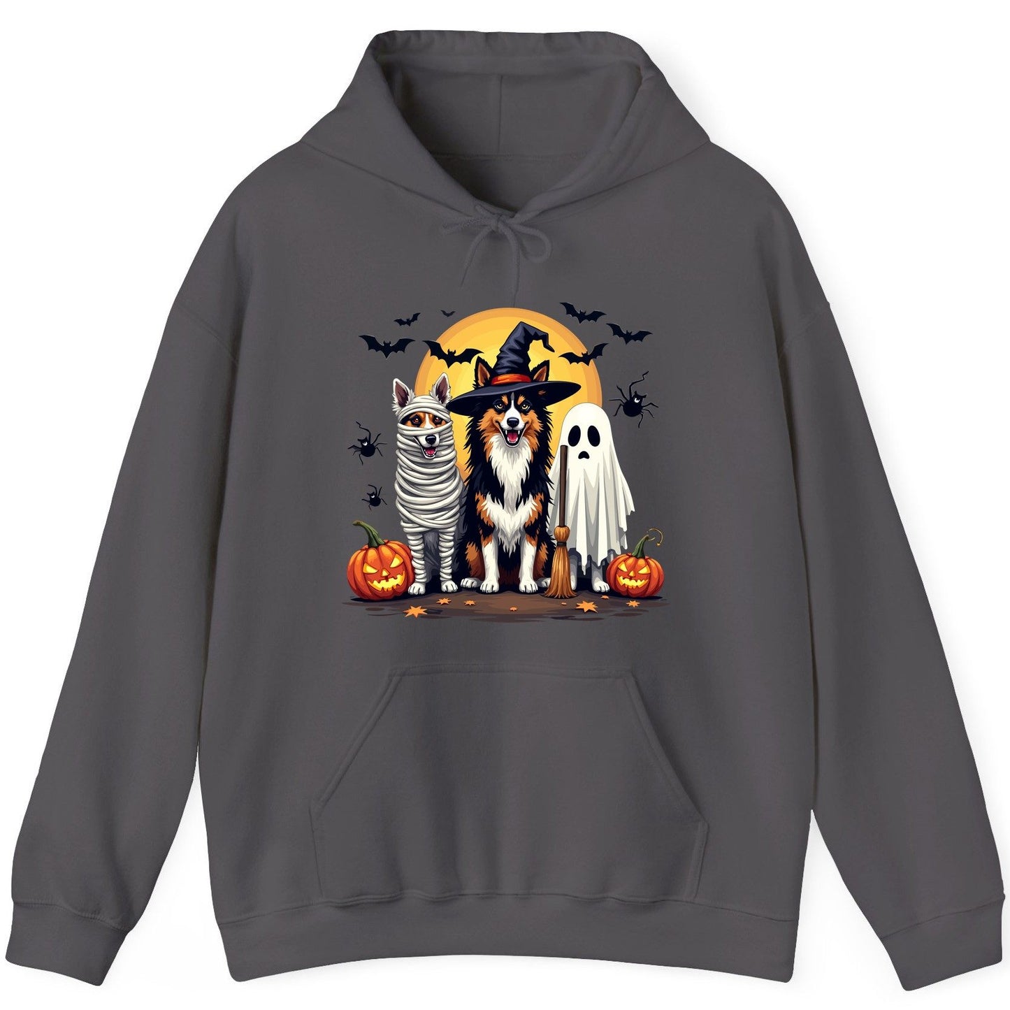Halloween Dogs in Costumes Halloween dogs Hoodie Charcoal product mockup
