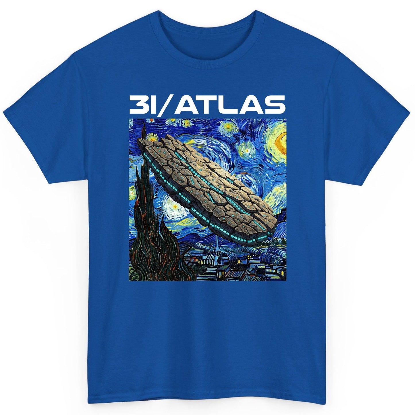 31 Atlas van gogh sci-fi mashup T-Shirt Royal product mockup