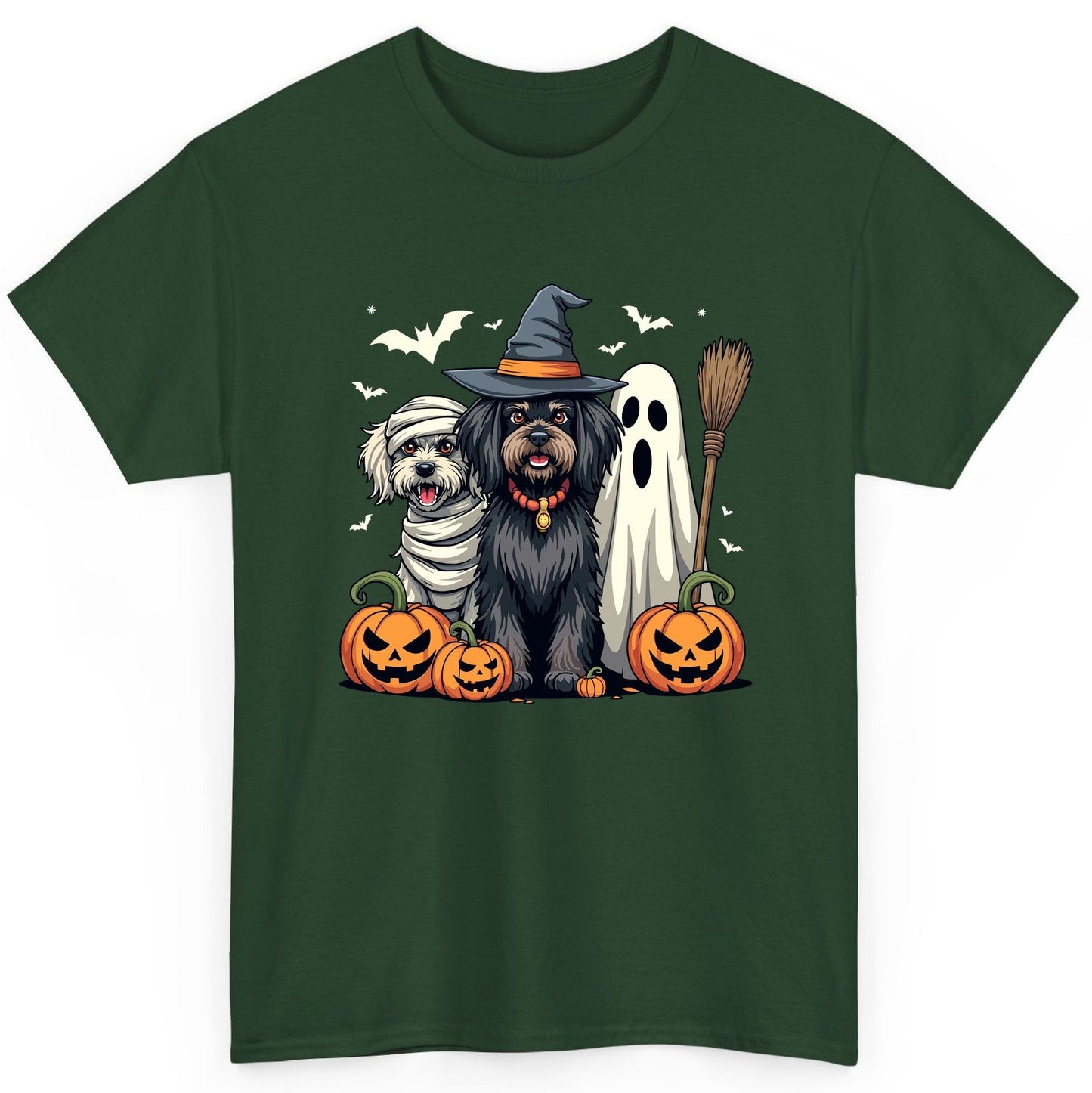 Halloween Dogs in Costumes Halloween dogs T-Shirt Forest Green product mockup