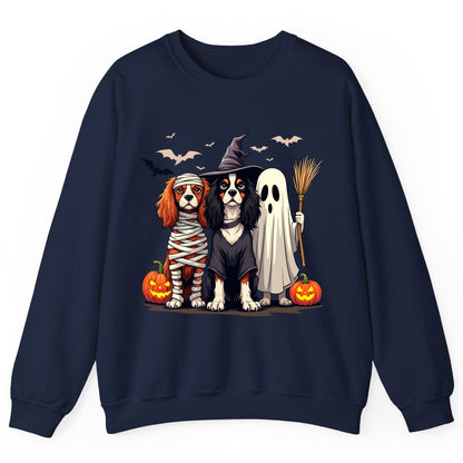 Cavalier Spaniel Halloween Dogs cavalier king charles spaniel Sweatshirt Navy product mockup