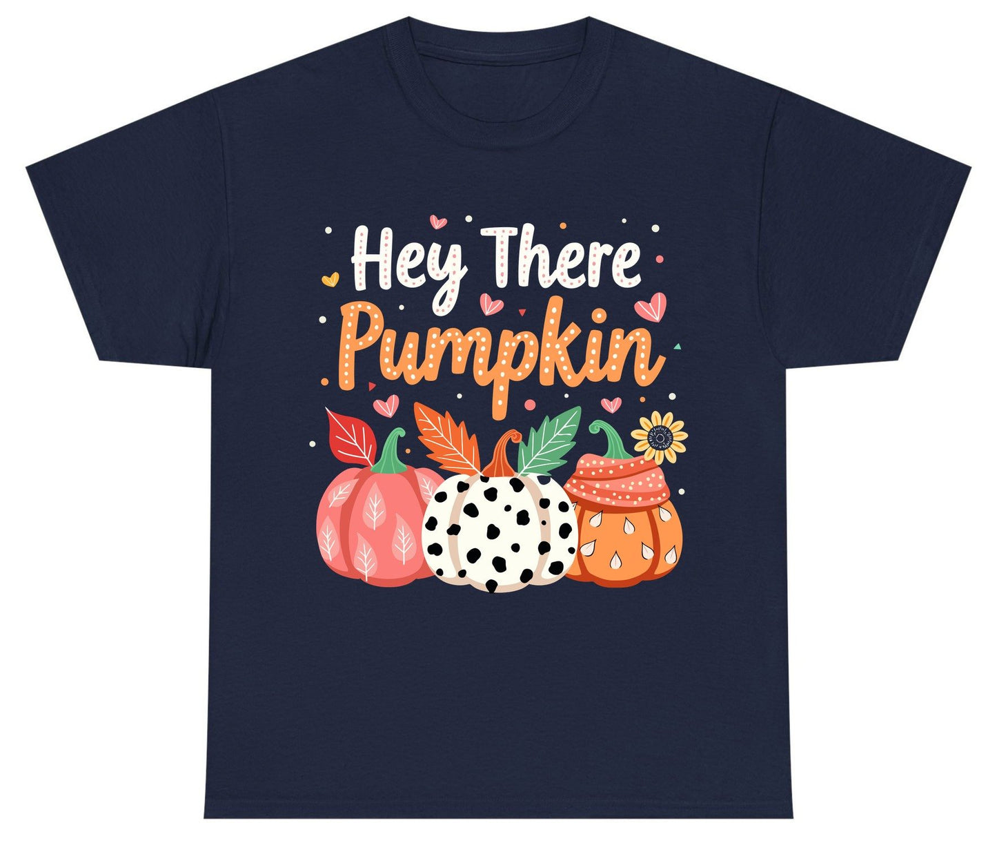 Hey There Pumpkin fall pumpkins Youth T-Shirt Navy product mockup