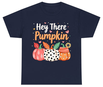 Hey There Pumpkin fall pumpkins Youth T-Shirt Navy product mockup