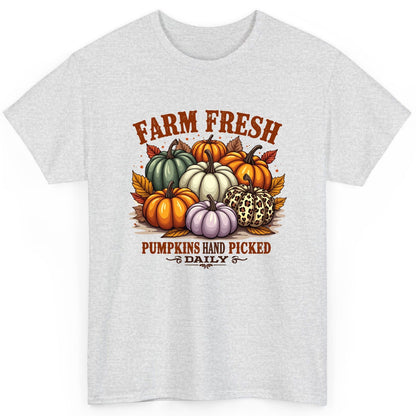 Farm Fresh Pumpkins Hand Picked Daily autumn pumpkins T-Shirt Ash product mockup