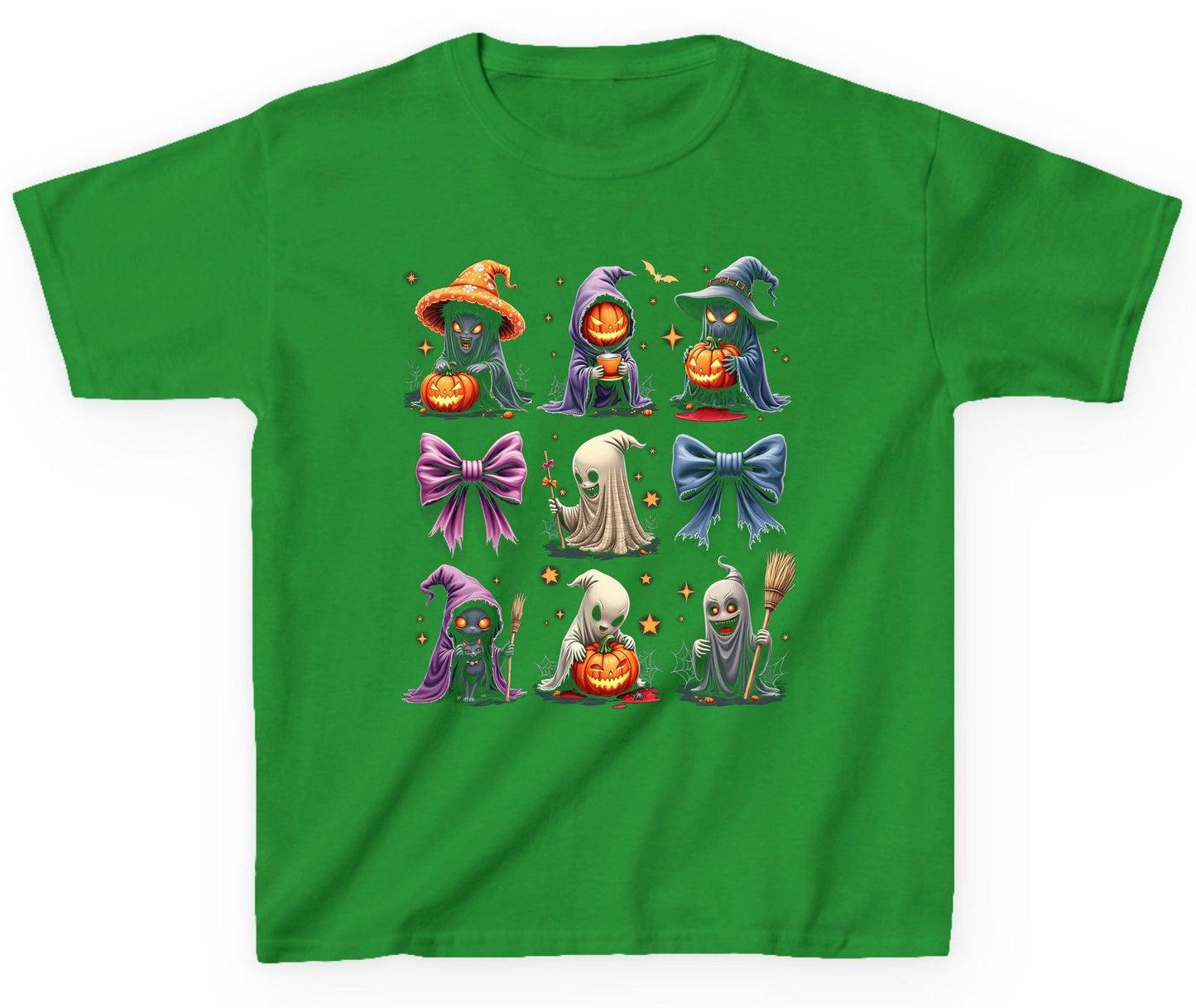 Spooky Cute Halloween Characters Halloween characters Youth T-Shirt Irish Green product mockup