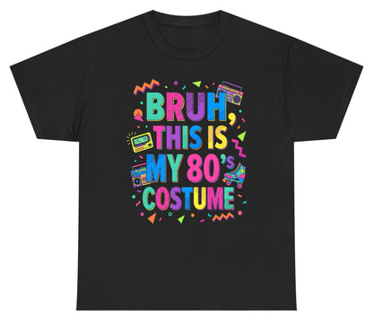 BRUH THIS IS MY 80's COSTUME 80s Retro Theme Youth T-Shirt Black product mockup
