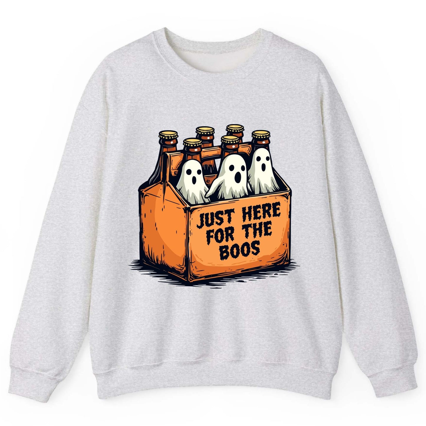 Just Here for the Boos Halloween Sweatshirt Ash product mockup