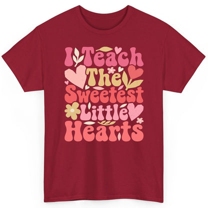 I Teach the Sweetest Little Hearts teaching T-Shirt Cardinal Red product mockup