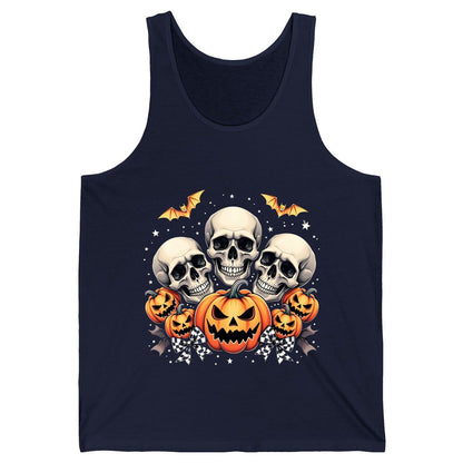 Skulls and Pumpkins Halloween Halloween Tank Top Navy product mockup