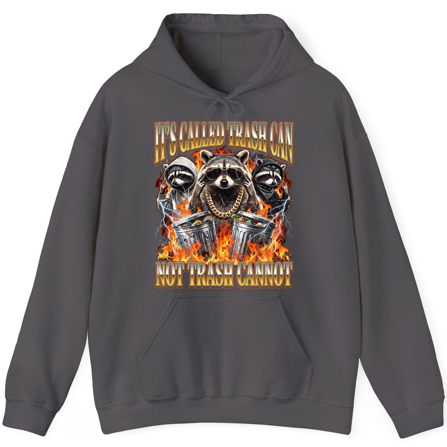 It's Called Trash Can Not Trash Cannot raccoon Hoodie Charcoal product mockup