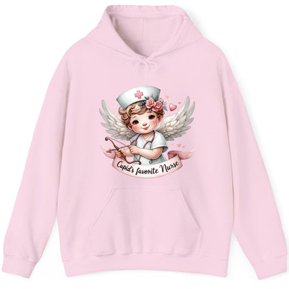 Cupid's Favorite Nurse cupid nurse Hoodie Light Pink product mockup