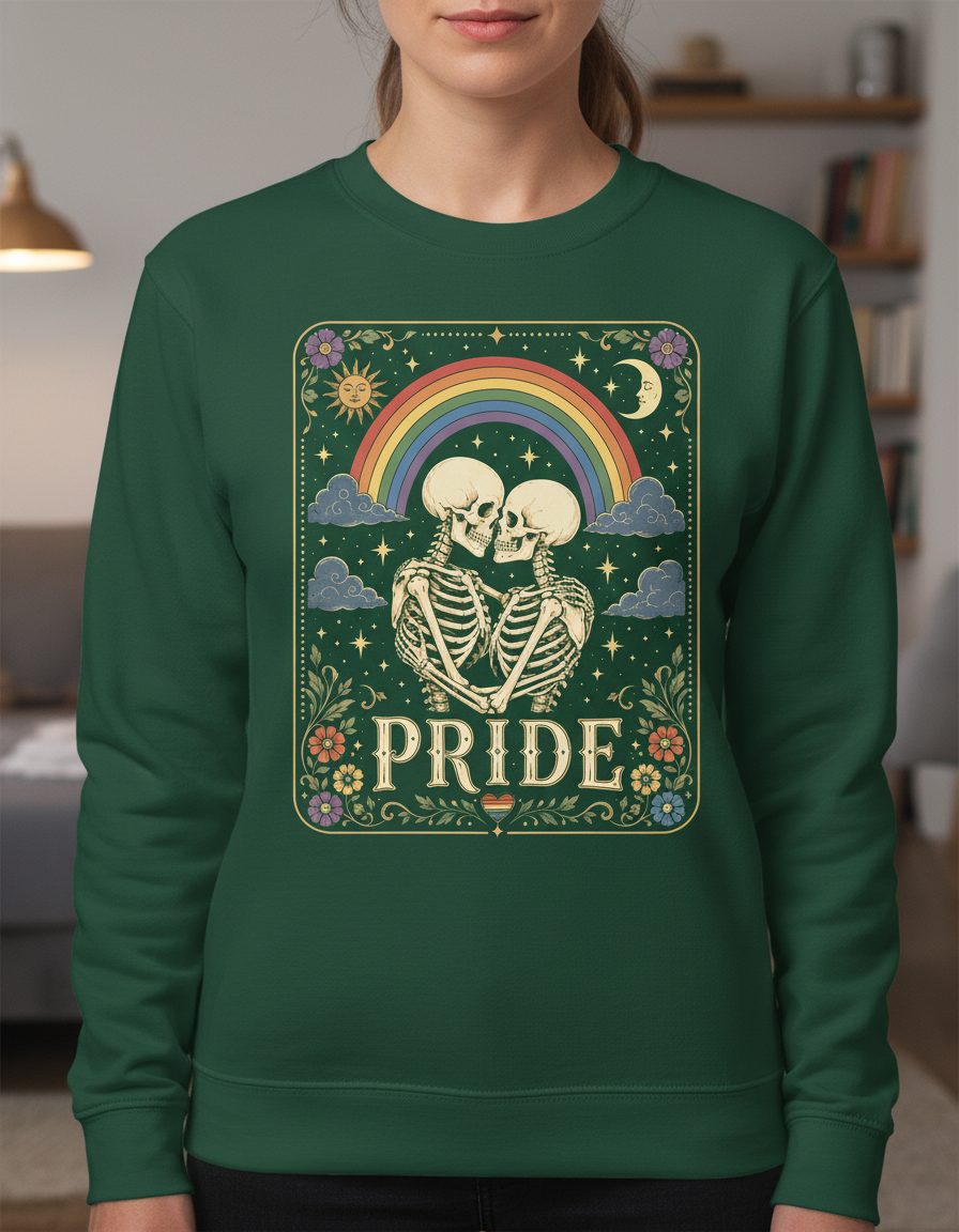 Pride Vintage Lgbtq Sweatshirt - product mockup - Forest Green