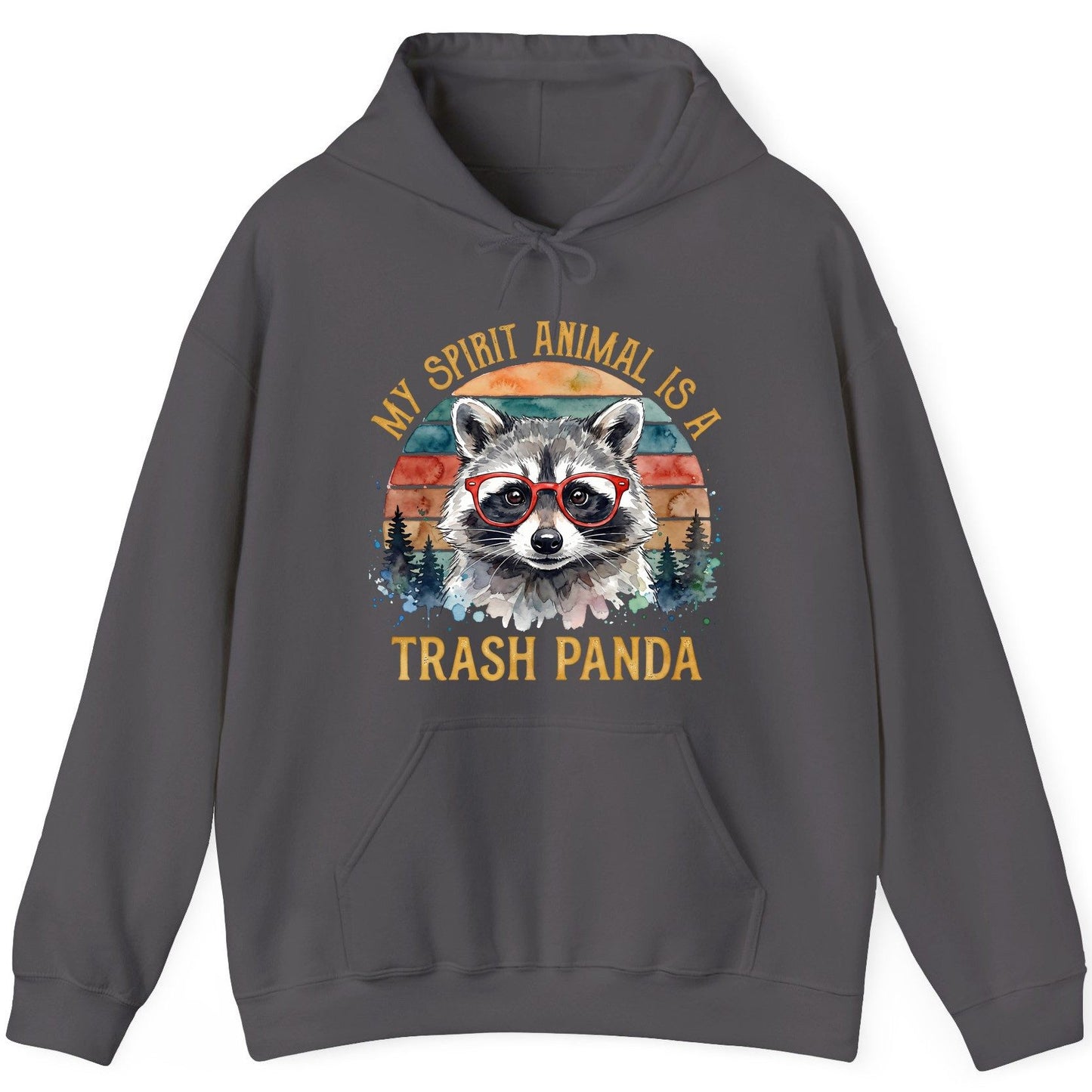 My Spirit Animal Is a Trash Panda raccoon Hoodie Charcoal product mockup