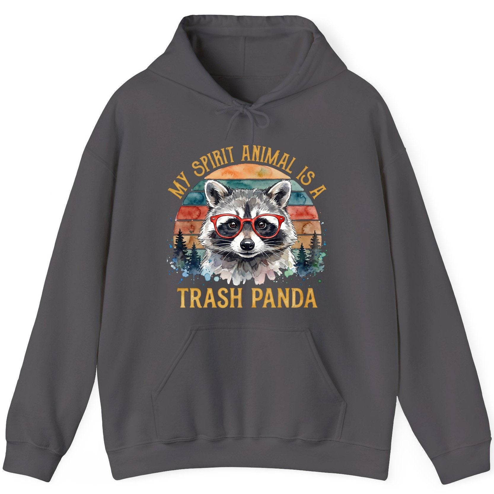 My Spirit Animal Is a Trash Panda raccoon Hoodie Charcoal product mockup