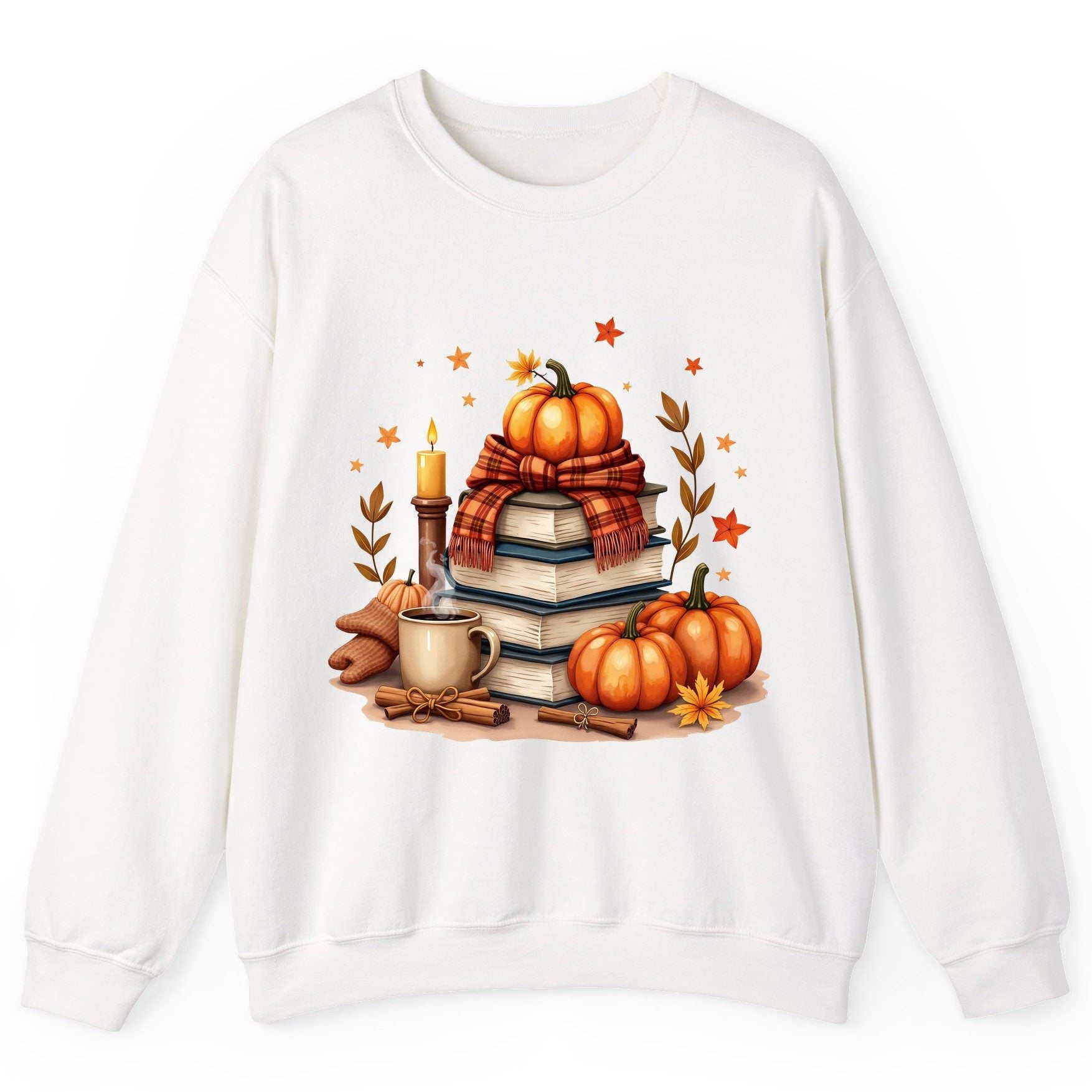 Cozy Autumn Reading Nook cozy autumn reading Sweatshirt White product mockup