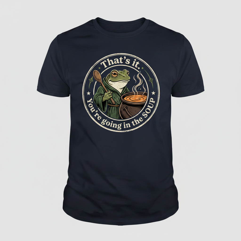 That's It You're Going In The Soup Frog Meme T-Shirt - Navy