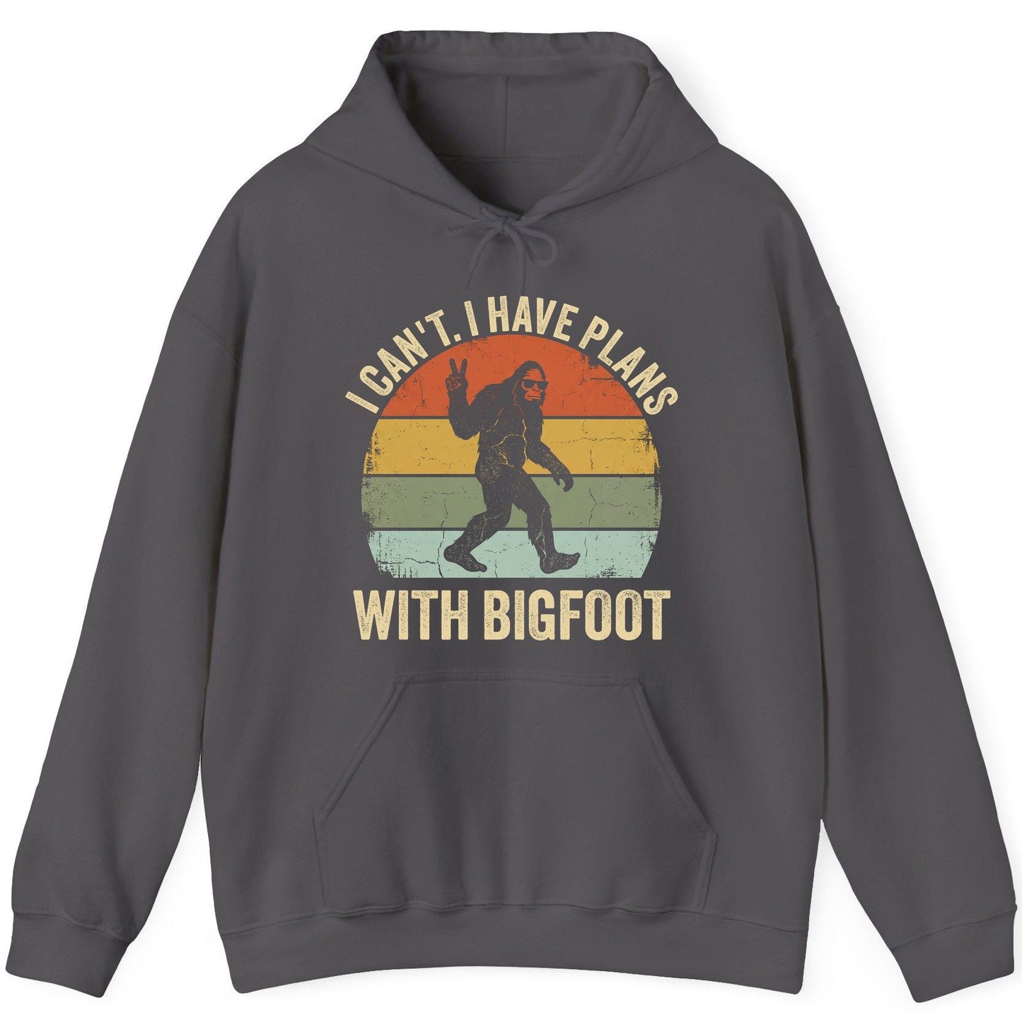 I Can't I Have Plans with Bigfoot bigfoot Hoodie Charcoal product mockup