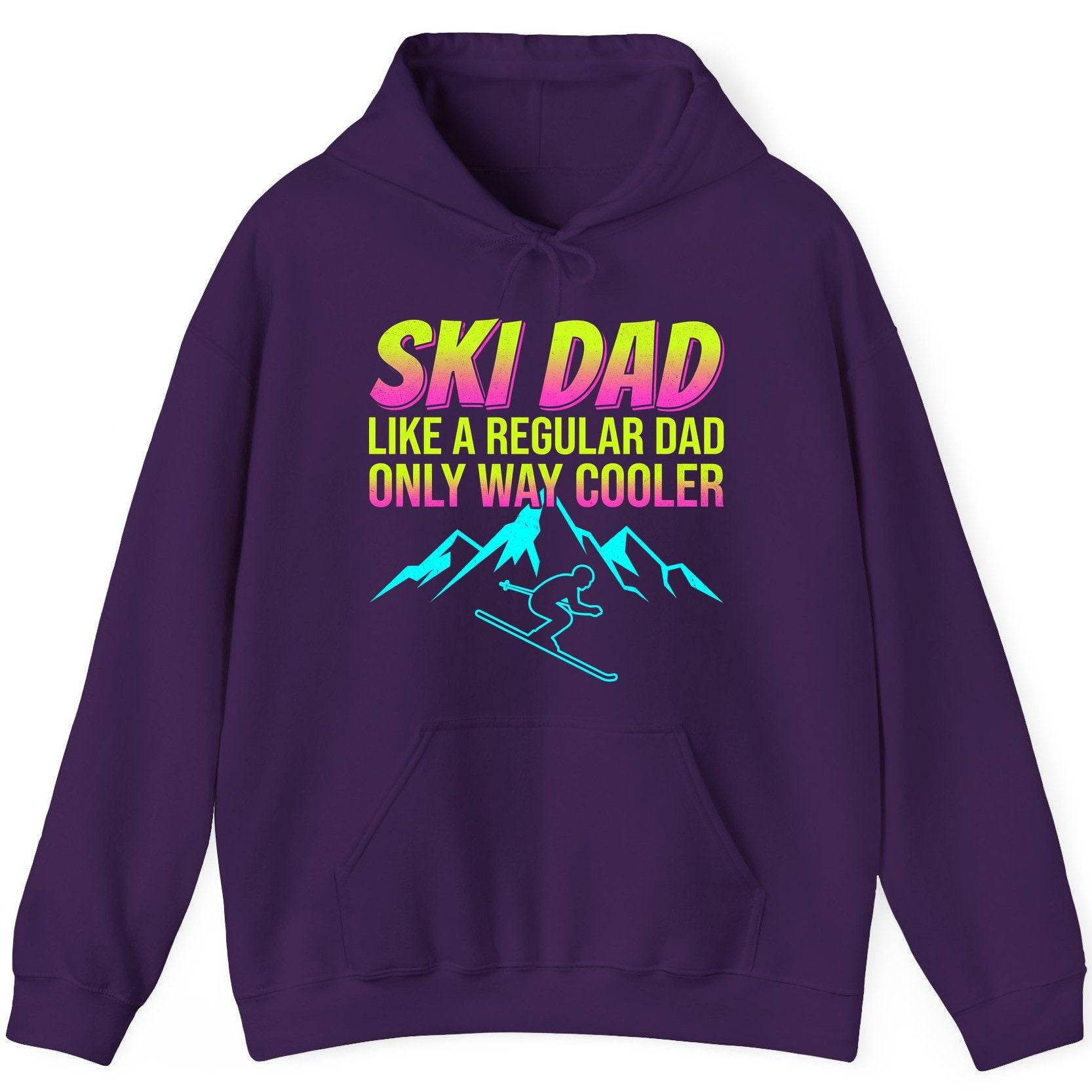 Ski Dad Like a Regular Dad Only Way Cooler skiing Hoodie Purple product mockup