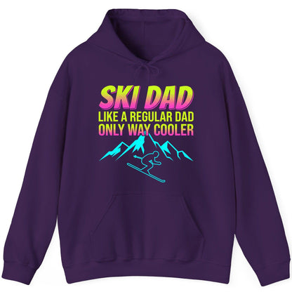 Ski Dad Like a Regular Dad Only Way Cooler skiing Hoodie Purple product mockup