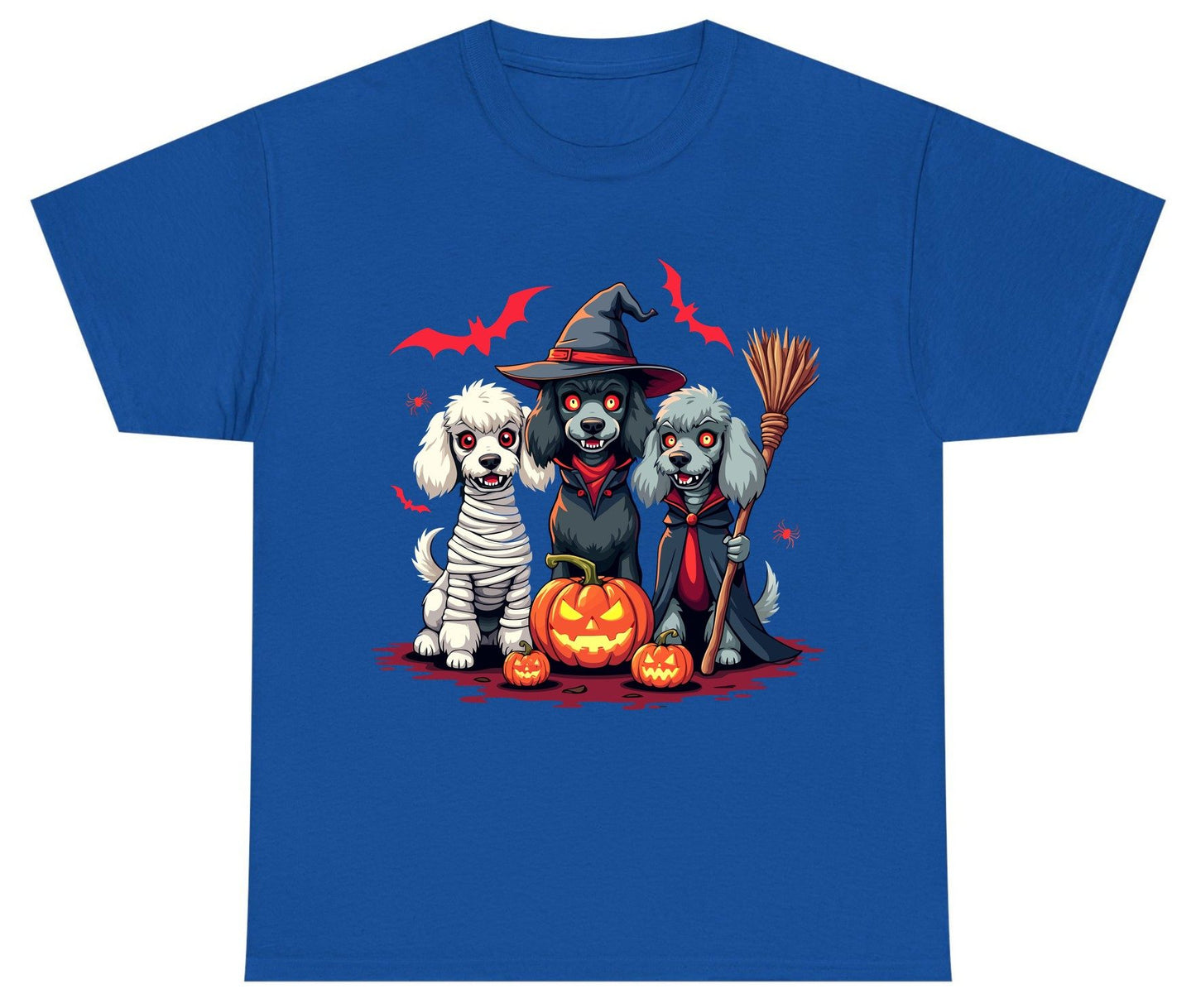 Spooky Poodle Trio Halloween dogs Youth T-Shirt Royal product mockup