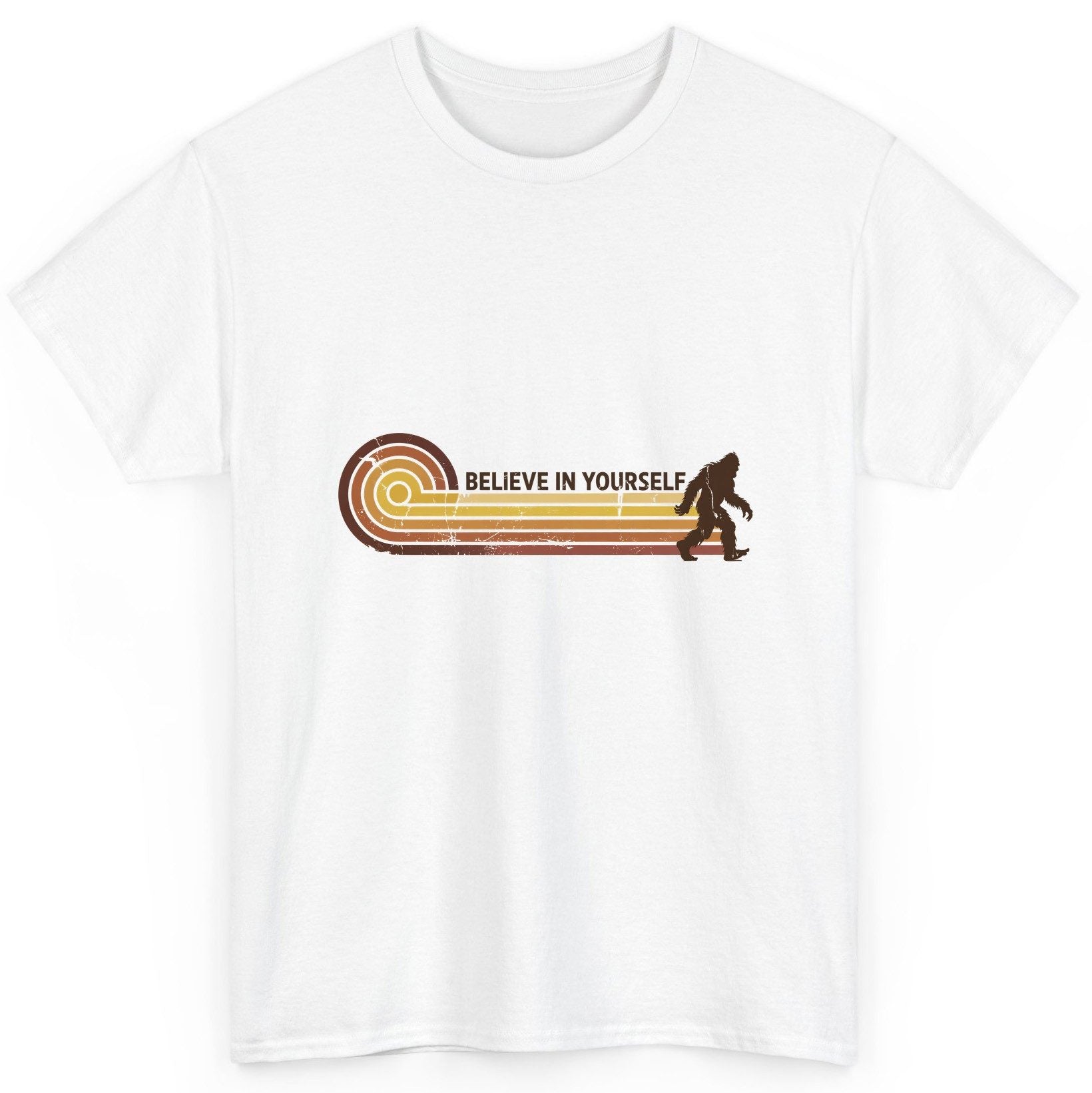 Believe in Yourself bigfoot T-Shirt White product mockup
