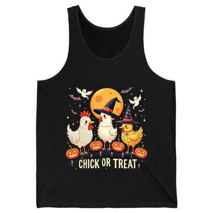 Chick or Treat Halloween chickens Tank Top Black product mockup