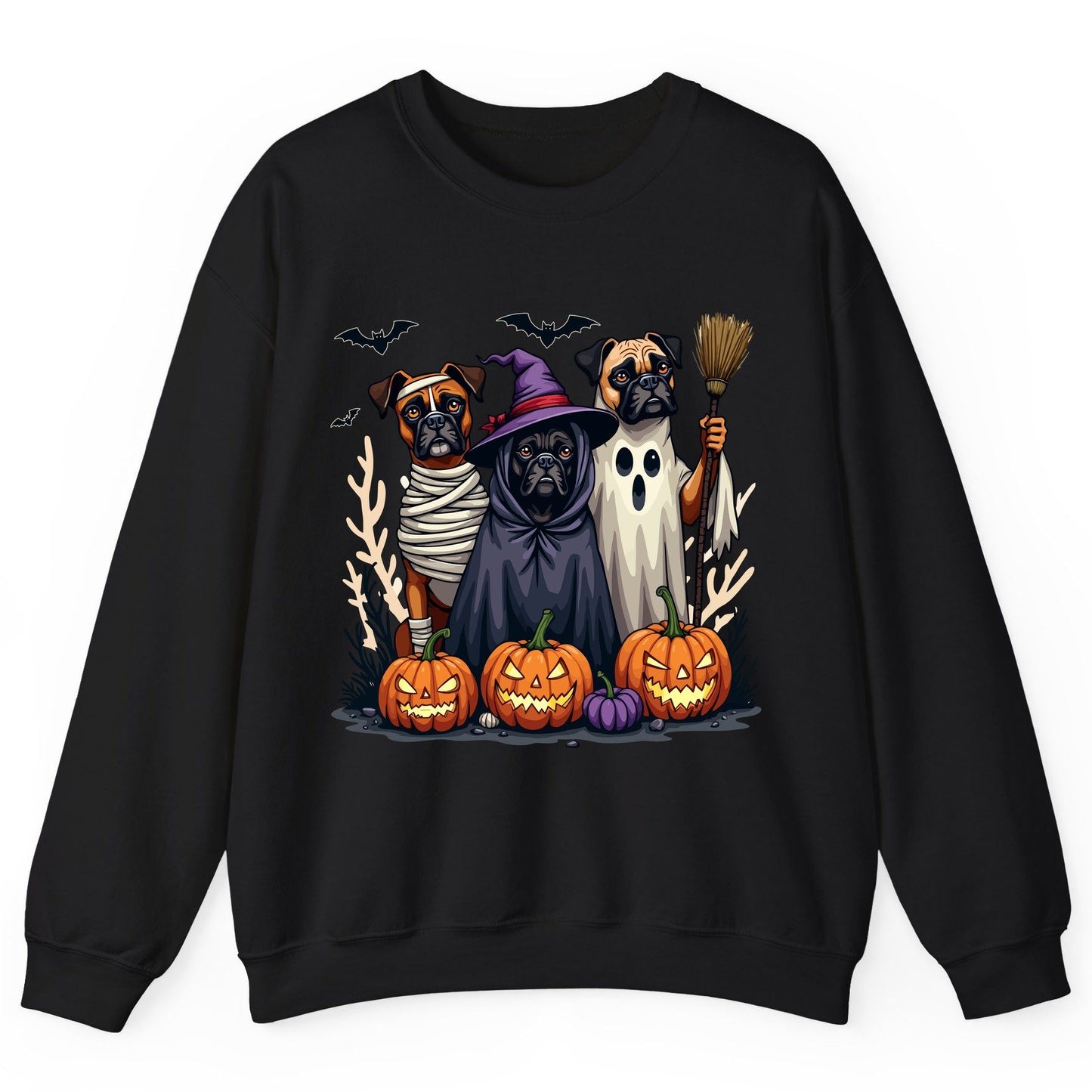 Halloween Dogs in Costume Halloween dogs Sweatshirt Black product mockup