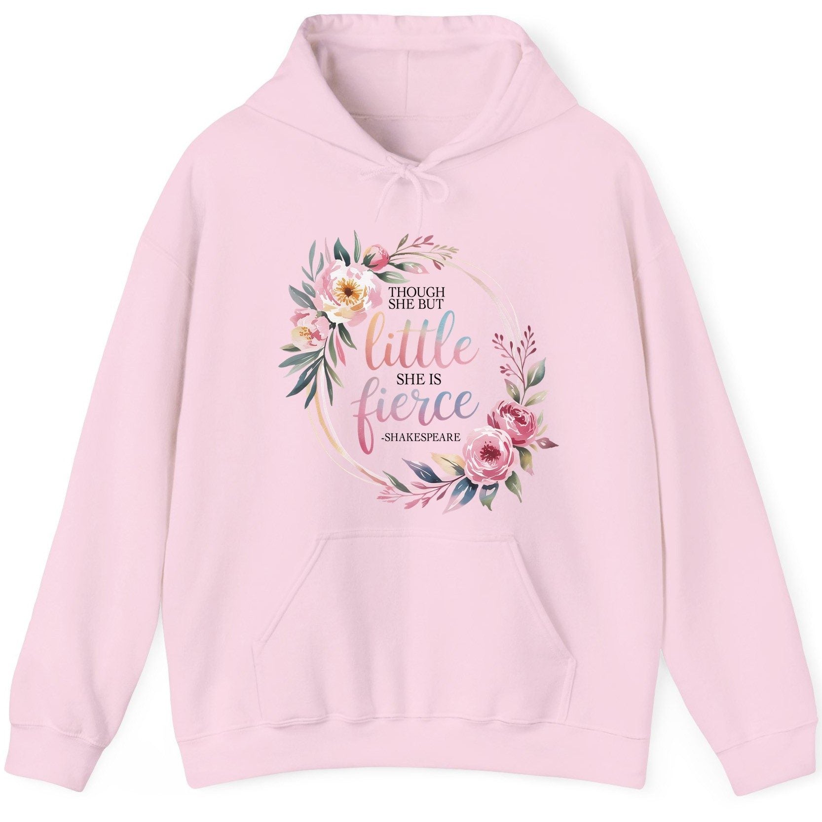 Little Fierce feminine empowerment Hoodie Light Pink product mockup