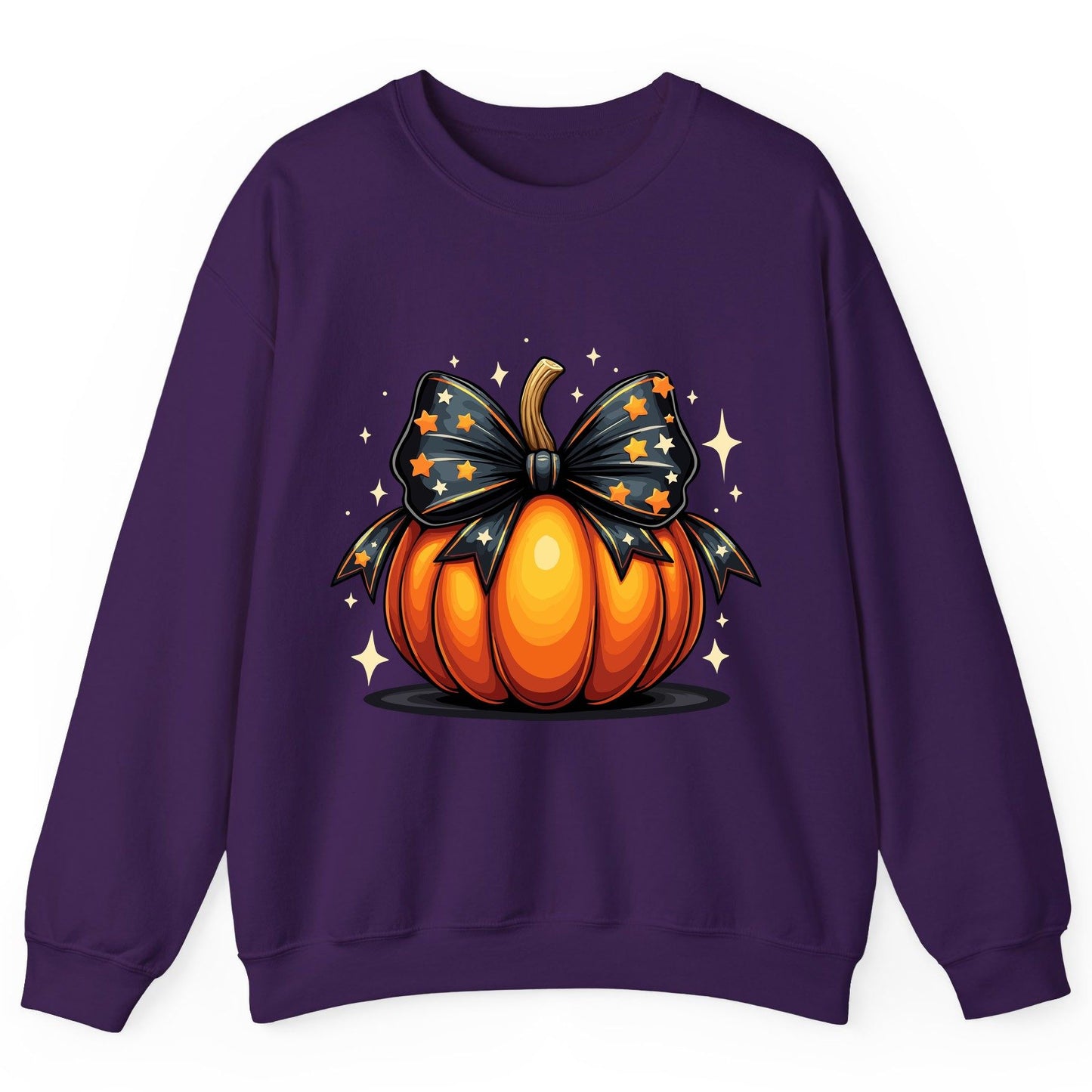 Starry Bow Pumpkin Halloween pumpkin Sweatshirt Purple product mockup