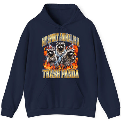 My Spirit Animal Is a Trash Panda raccoon Hoodie Navy product mockup